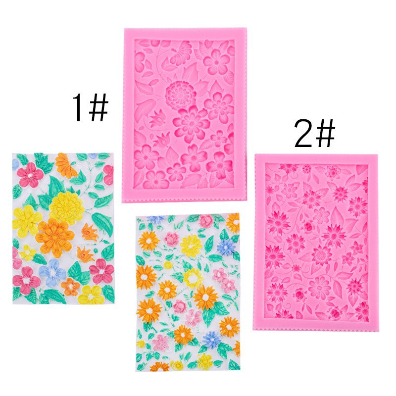 Planta flor fondant chocolate en relieve hojas de ratán patrón retro molde de silicona textura de pastel decoración