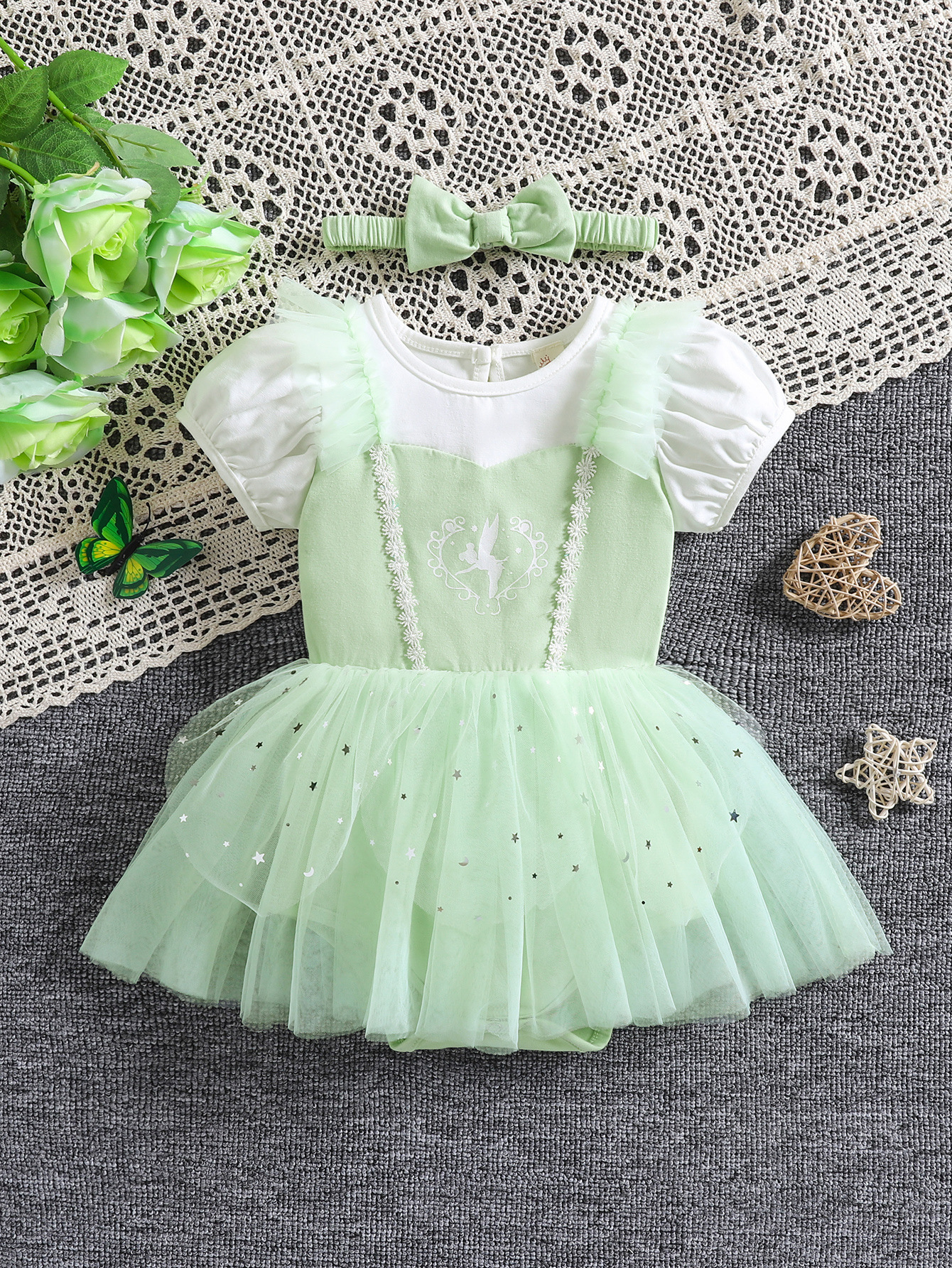 Bebés lindos ángeles niñas manteca verde menta pequeña fresca trepa ropa de trepa para mujeres trepa ropa abierta image 7