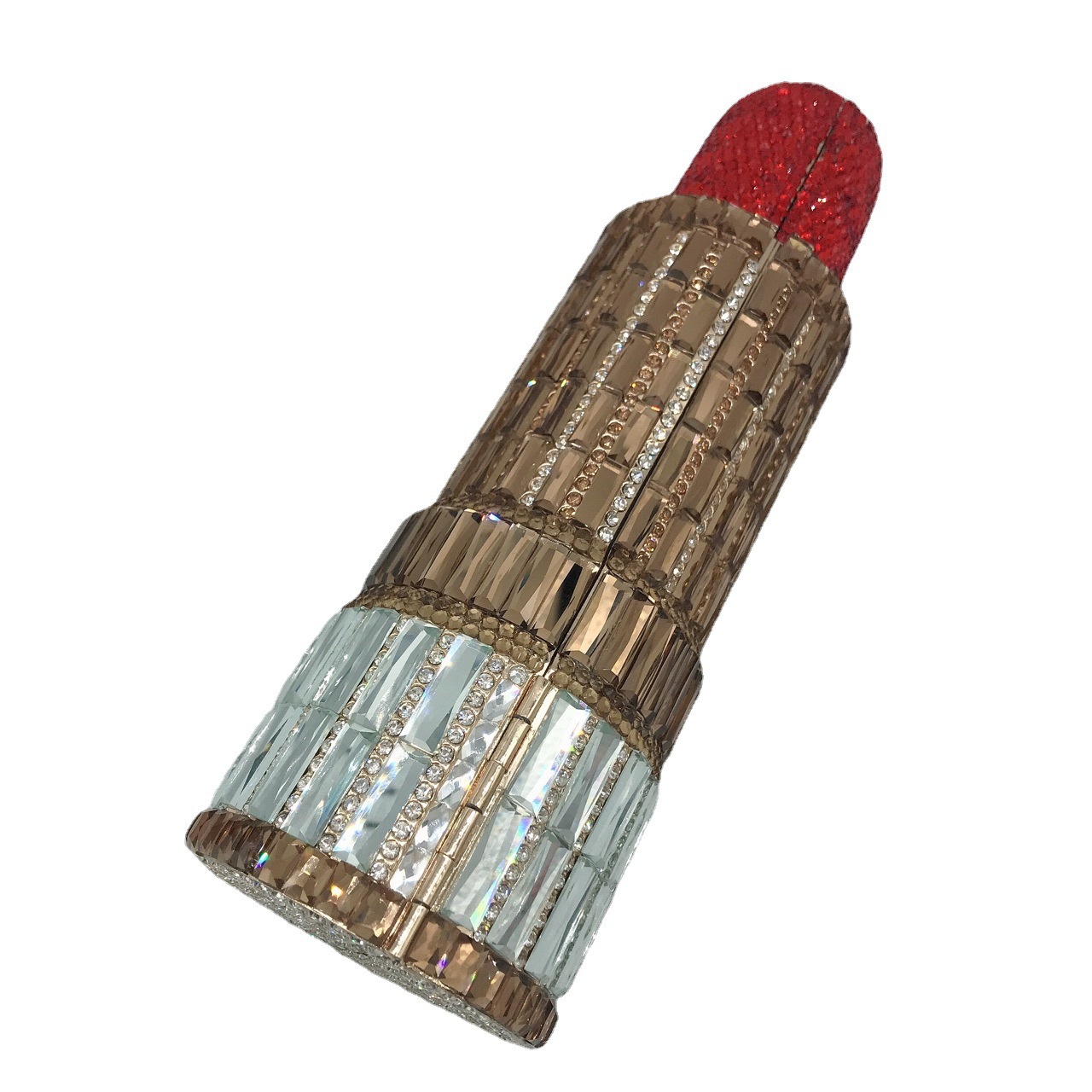 Seleccione estrictamente el nuevo lápiz labial transfronterizo con diamantes para la cena, bolsas de cristal de diamantes, bolsas de mano para la cena, bolsas de embrague
