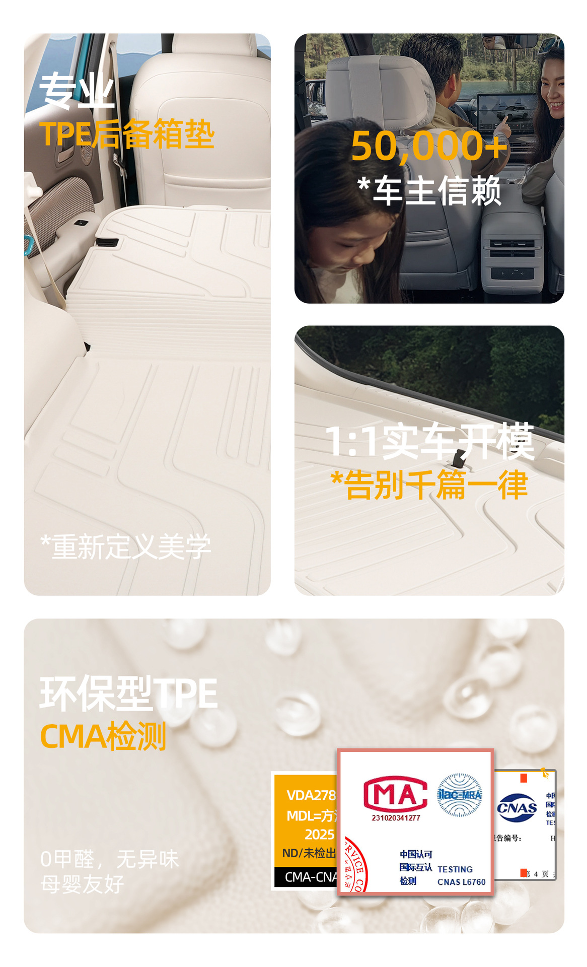 Suitable for the ORA 5 trunk mat, 26 models of special car-specific EV decoration, Great Wall TPE car trunk mat