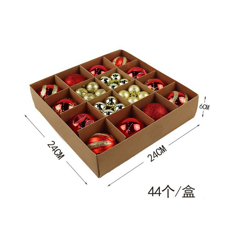 Set de bolas decorativas de Navidad en caja de regalo, colgantes para vitrina y fiestas, decoración de árbol de Navidad, comercio exterior transfronterizo
