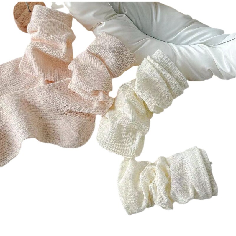 バレエの白い靴下の女性の夏の薄いタイプの中筒のメッシュの通気性jkの靴下のクリーム系の甘い少女の靴下|undefined