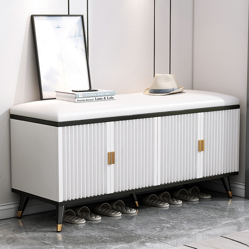 Yijiada shoe-changing stool at the door can sit soft bag shoe-wearing stool light luxury internet celebrity entry home long sitting stool deck