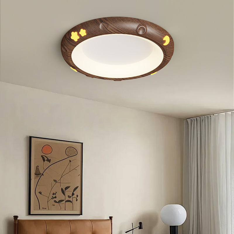 Lámpara de techo de estilo antiguo Lámpara de dormitorio Lámpara de comedor minimalista moderna creativa redonda Lámpara de habitación de libro de protección ocular de espectro completo