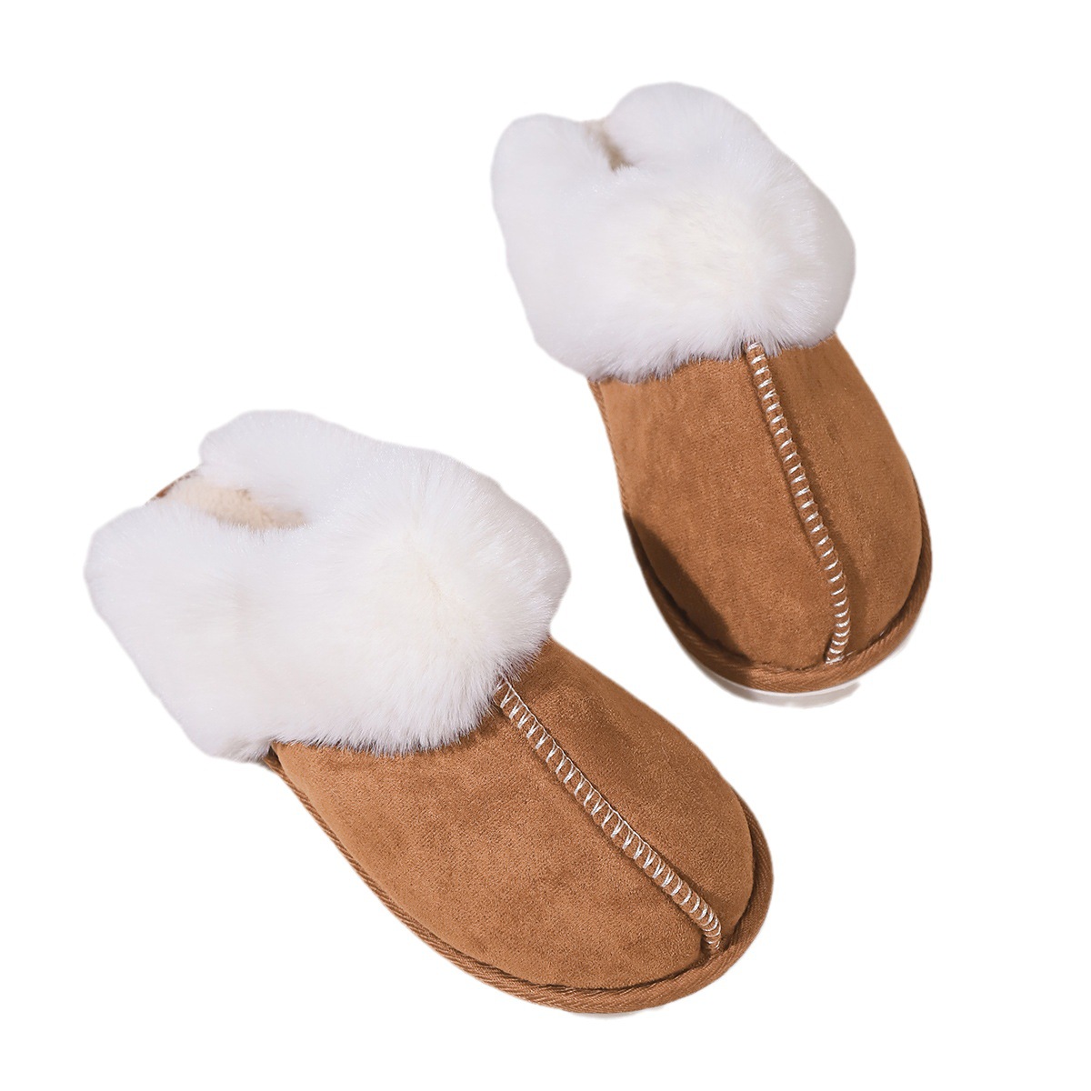 Damen-Hausschuhe aus Plüsch, verstellbar, für Herbst und Winter, warm, Memory Foam_voghion.com