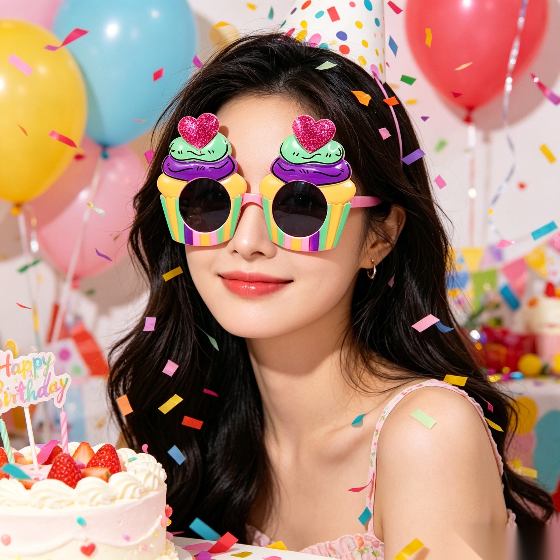 Cumpleaños temático fiesta gafas extrañas feliz cumpleaños pastel vela gafas de diseño de cumpleaños accesorios de fotos