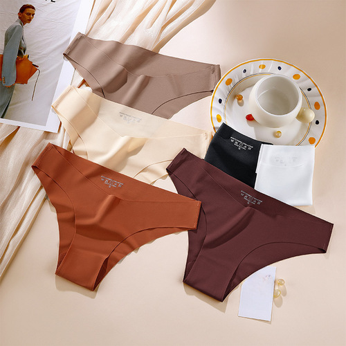 European and American minimalist solid color seamless women's underwear U-shaped waistband comfortable half hip sports yoga women's briefs