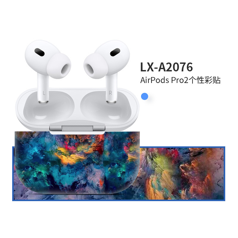 Adecuado para pegatinas de AirPods Pro2/Pro3, textura mate, película para auriculares Apple, película protectora de cobertura total