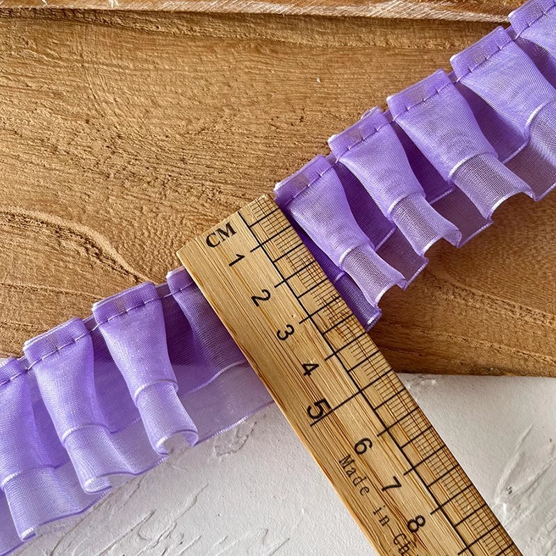 Doble capa de nieve púrpura con accesorios de encaje pleja de lótus borde cuello puño ropa hecha a mano DIY material