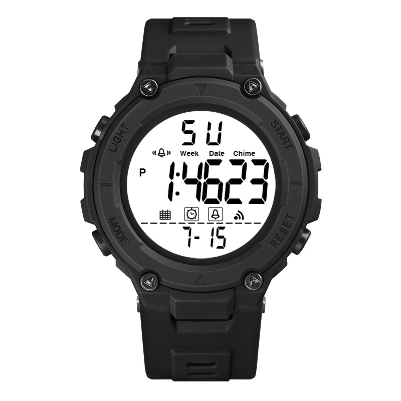 Nueva moda deportiva al aire libre reloj electrónico de los hombres de los estudiantes multifunción reloj de alarma luminosa reloj electrónico al por mayor