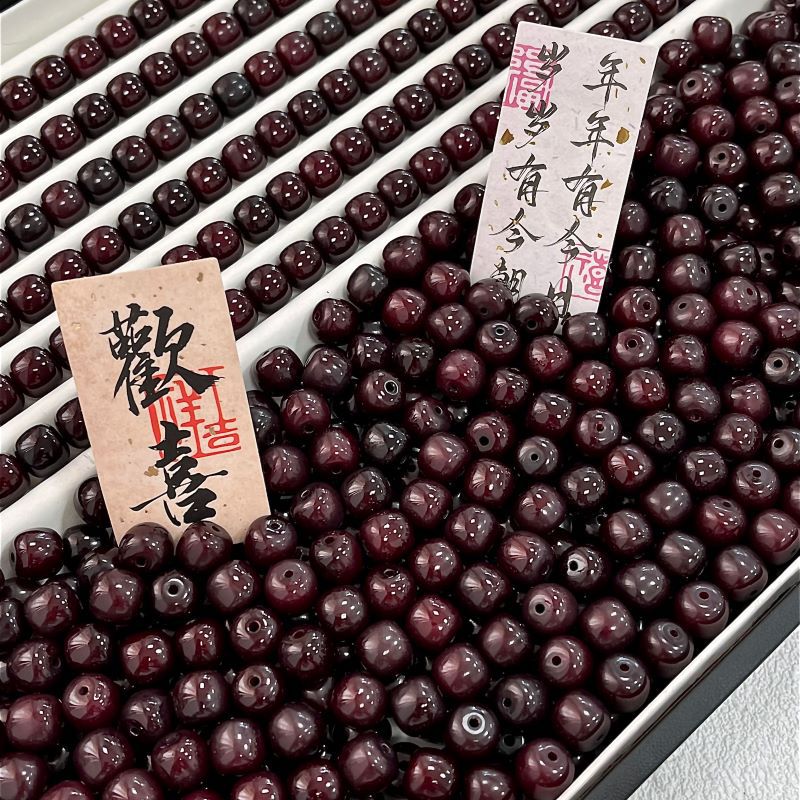 糖心老料菩提手串散珠桶珠手工DIY串珠手链配饰配件盘串佛珠批发