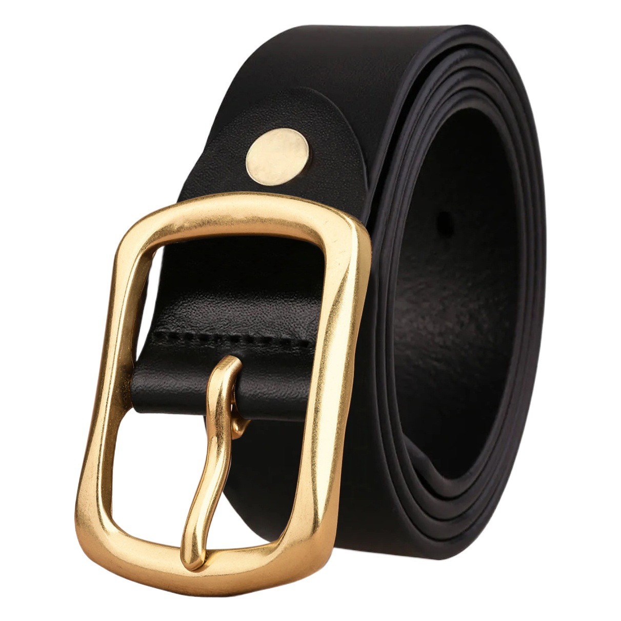 Cinturón de piel de vaca para hombres hebilla cinturón de cuero de moda para hombres cinturón de pantalones retro simple para hombres jóvenes y de mediana edad en stock