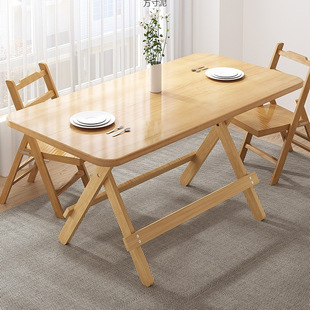 Solid Wood Dining Table Household Simple Foldable Table Rectangular Simple Small Apartment Living Room Dining Round Table Outdoor Table