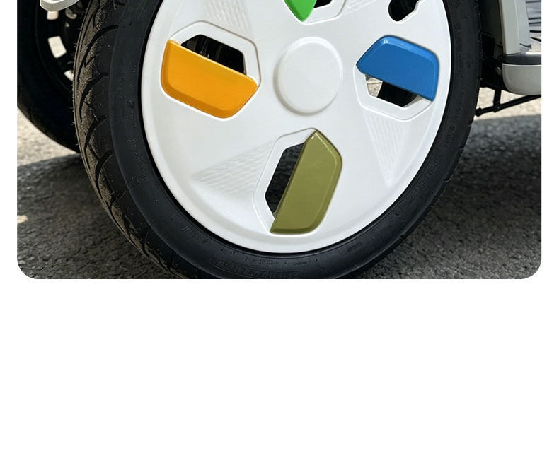 10inch Colorful Wheel Hub Covers Suitable for Electric Tricycles and Full-Cab Mobility Scooters, with Snap-On Installation and Dustproof Protective Cover