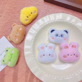 卡通毛绒动物玩偶挂件diy可爱兔子熊猫小熊发饰配件胸针公仔挂饰