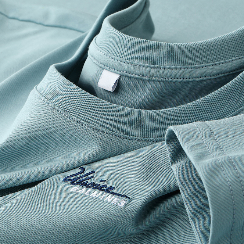 Clearance Round-Neck Letter Short-Sleeve Shirt 2026 Spring/Summer New Cool and Refreshing Cotton Short-Sleeve T-Shirt Men's Base Shirt