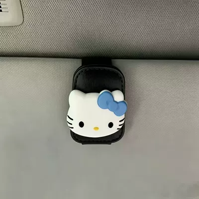 Visor Storage for Sunglasses, Cards, Car Glasses Clip/Bill Clip - black-glasses-clip-blue-kt-cat