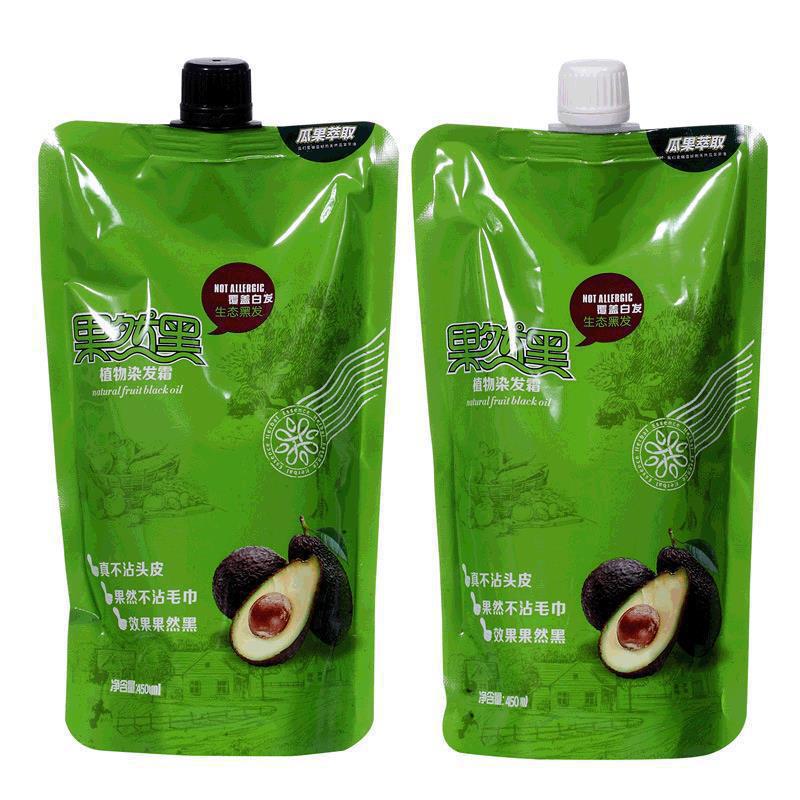 果然黑1代非彩色清水無胺黑色植物黑髮霜染髮劑黑油染髮膏批發