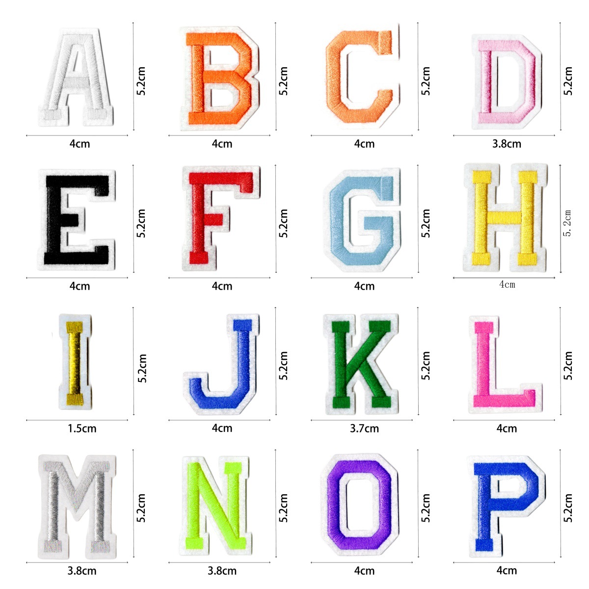 Venta caliente transfronteriza bordado combinación de letras en inglés de color parche parche bordado en inglés pegatinas decorativas en inglés ropa pegatinas de tela de bricolaje