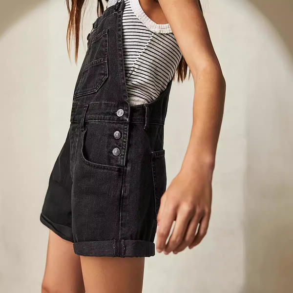solid denim overall