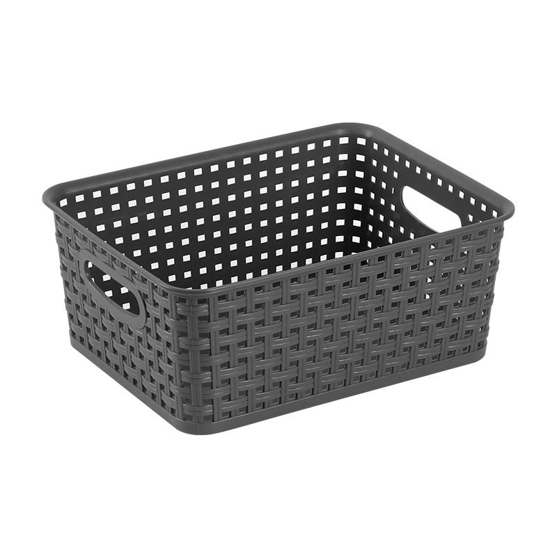 Cesta organizadora de plástico tejido hueco, estilo minimalista, ideal para almacenamiento de cocina y hogar, caja práctica multiusos