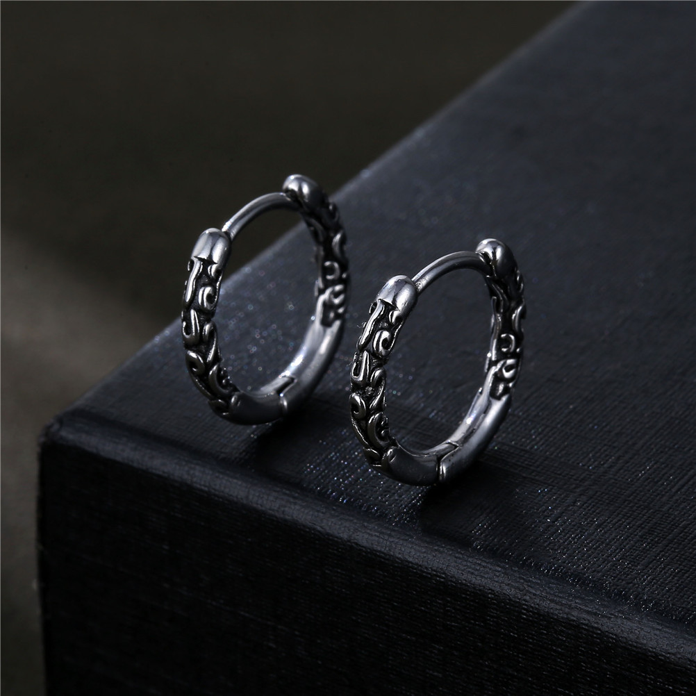 1 Piece Hip-hop Geometric Titanium Steel Plating Men's Earrings display picture 2