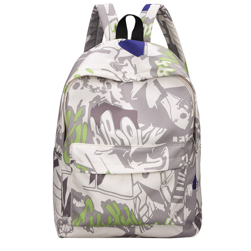 Moda mochila bolsa ins personalizado impreso graffiti estudiante universitario mochila de nylon moda casual todo a juego mochila para mujeres