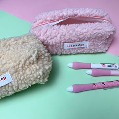 New Style Large Capacity Plush Pen Bag, Cute Basic Storage Stationery Bag, High-Quality Storage Pouch, Pencil Bag, Pencil Box