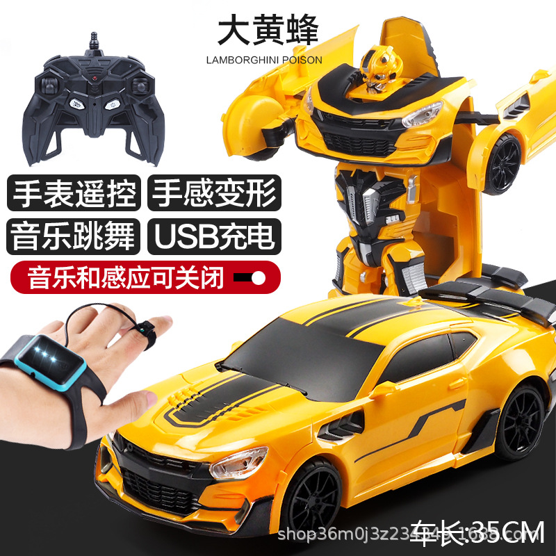 Control remoto de deformación de detección de gestos cargador de automóviles de carreras de cuatro ruedas robot grande niño niño coche de juguete súper grande