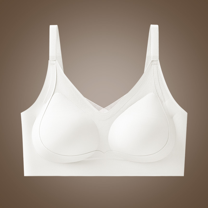 La nueva hermosa ropa interior de copa fija con lijado trasero, camisola sin costuras anti-flacidez, sujetador sin anillo de acero para mujer