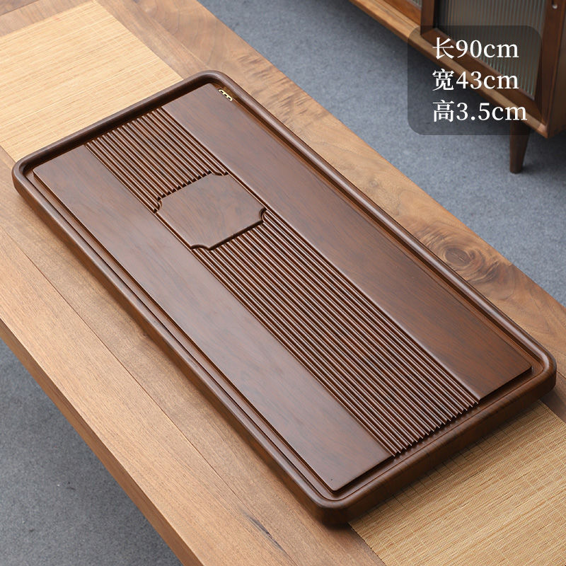 Placa de té de madera sólida, mesa de té simple de oficina, mesa de té china, almacenamiento y drenaje de agua, mesa de té eléctrica