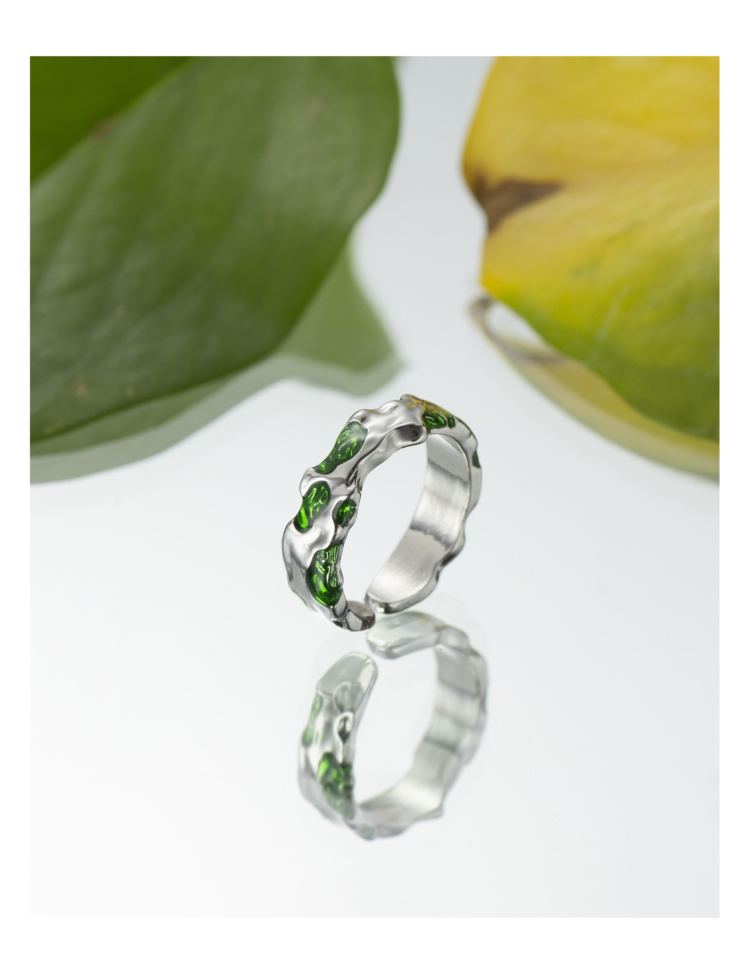 Fashion Geometric Copper Epoxy Plating Open Ring 1 Piece