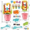 Mesh bag, beach toy, set, hourglass, 7 pieces, color