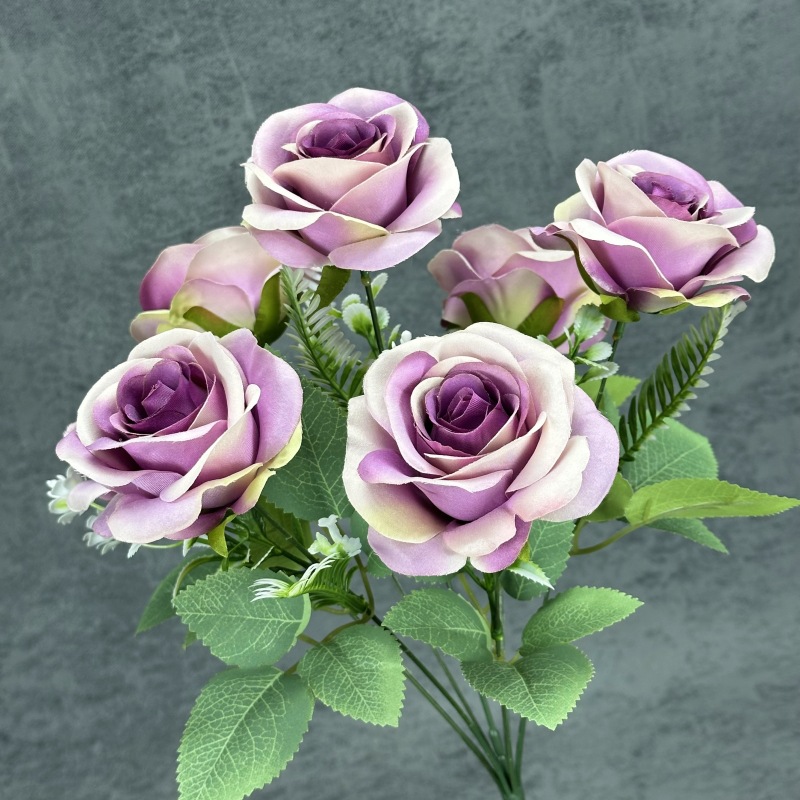 Simulación de flores de 7 cabezas de flores europeas decoración decorativa decoración de flores falsas al por mayor