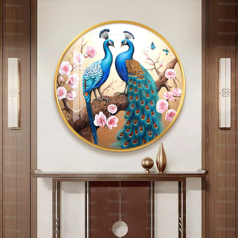 [Algodón importado] Mona Lisa Real bordado cruz Peacock Love China auspicioso bordado a mano hermoso image 6