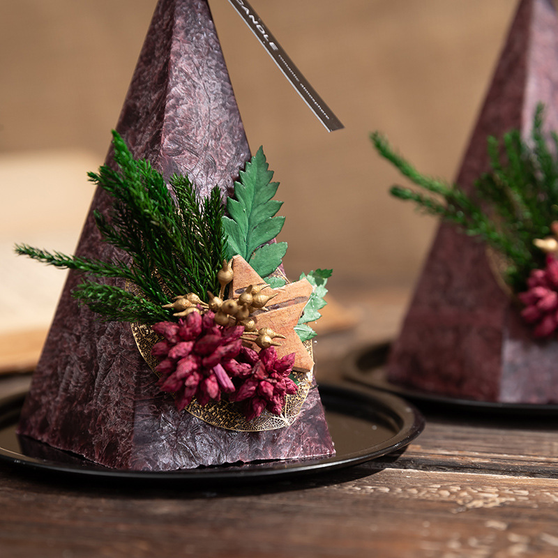 Decoración de Navidad para el hogar velas Decoración de escritorio de Navidad se puede encender velas aromáticas inodoras flor seca Candlestick