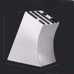 Stainless steel knife block storage box, stainless steel six-hole vegetable knife holder, kitchen utensil rack, anti-breakage simple knife stand