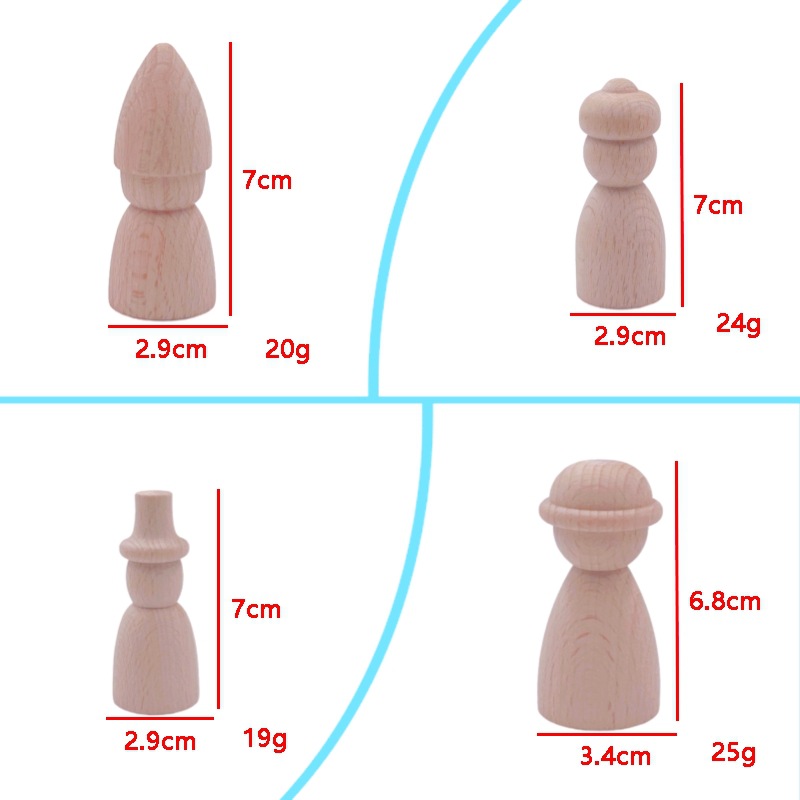 Kinder-Buche bemalte Holzfiguren, Kindergarten DIY Handwerksmaterialien, Montessori-Früherziehungs-Sensorikspielzeug