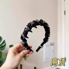 新款秋冬高颅带齿波浪发箍压发女秋冬高级头饰洗脸防滑发卡0356
