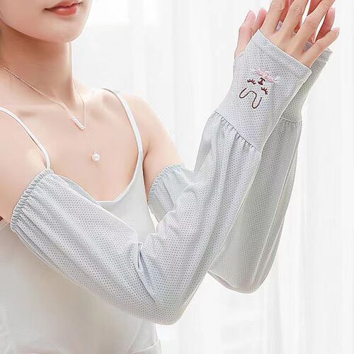 Sun protection sleeves for women, summer loose UV protection arm sleeves for outdoor cycling, men's driving ice silk sporty cute ice sleeves