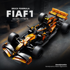 机械组橙色方程式F1赛车兼容乐高玩具积木模型汽车生日礼物批发