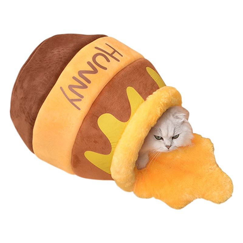 Red creativa miel olla nido de gato nido de mascota gato suave estera caliente otoño e invierno frío nido de perro suministros para mascotas