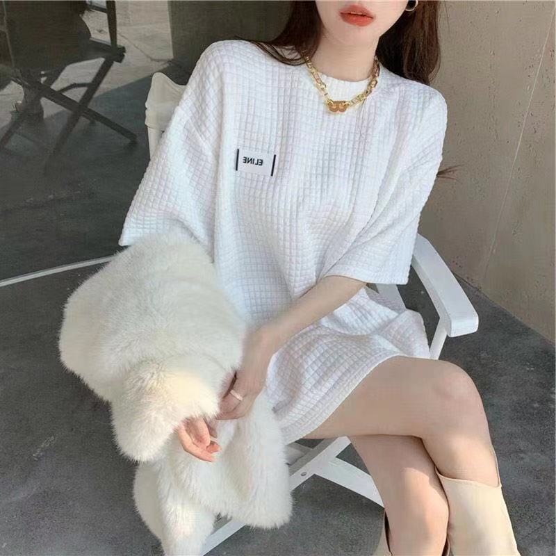 Thin Top Women's 2023 Summer Women's New Arrival Loose Large Size Lazy Internet Popular Square All-Match Short-Sleeved T-Shirt for Women