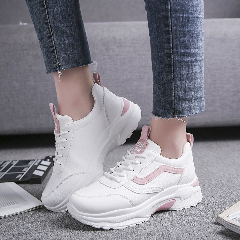 Белые туфли женские, осень 2022, Новое поступление, парусиновая повседневная обувь на тяжелой подошве для студентов, модные кроссовки в Корейском стиле для интернет-знаменитостей