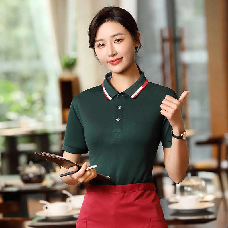 Workwear Short-Sleeved T-Shirts, Cultural Shirts, Hotel Uniforms, Printed and Embroidered Polo Shirts, Can Be Printed with Logos, Wholesale from Manufacturers