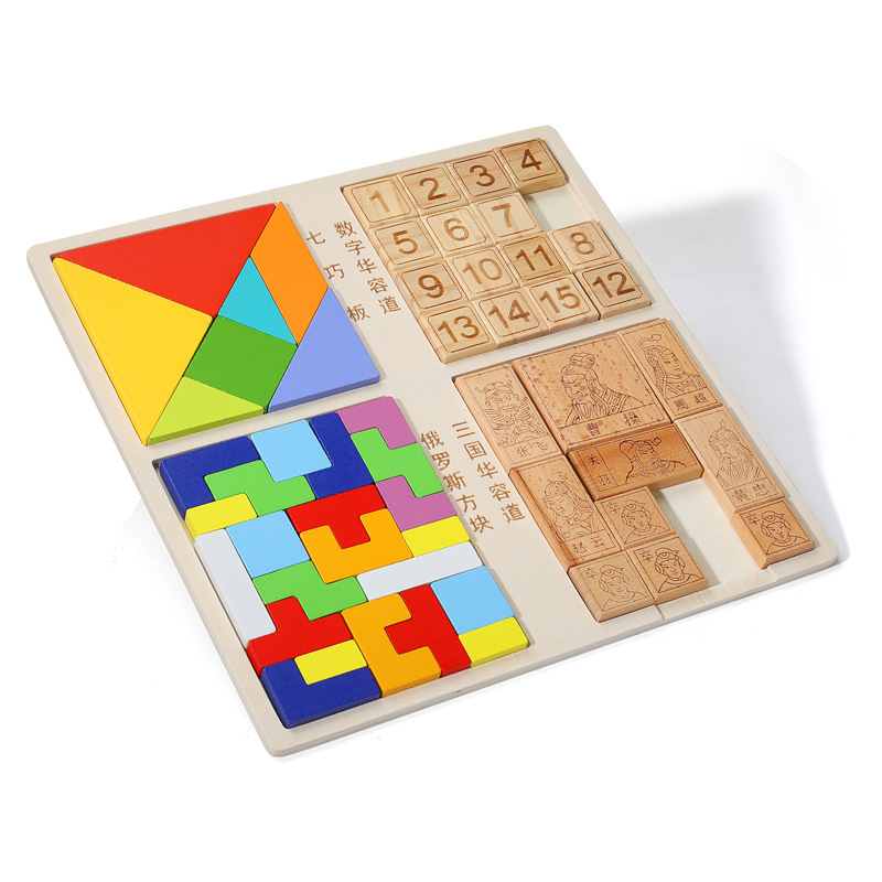 Tetris multi-funcional de cuatro en uno digital Huarong Road rompecabezas montaje de juguete