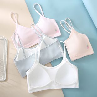 Seamless Girls' Developmental Underwear Integrated Fixed Cup with Chest Pad Anti-walking Vest for Junior High School Students and Senior High School Students