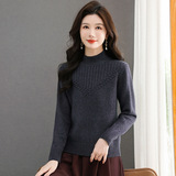 毛衣女秋冬季2025新款洋气半高领针织内搭打底衫年轻款宽松上衣，女装针织衫/毛衣，妃慕昵服饰