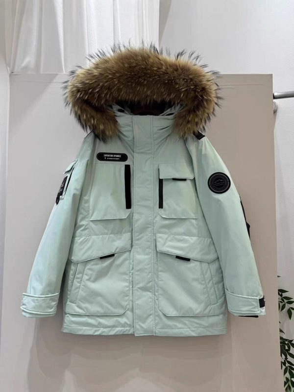 工装款90羽绒服女男短款2025冬新款加厚宽松大毛领情侣抗寒派克服|undefined
