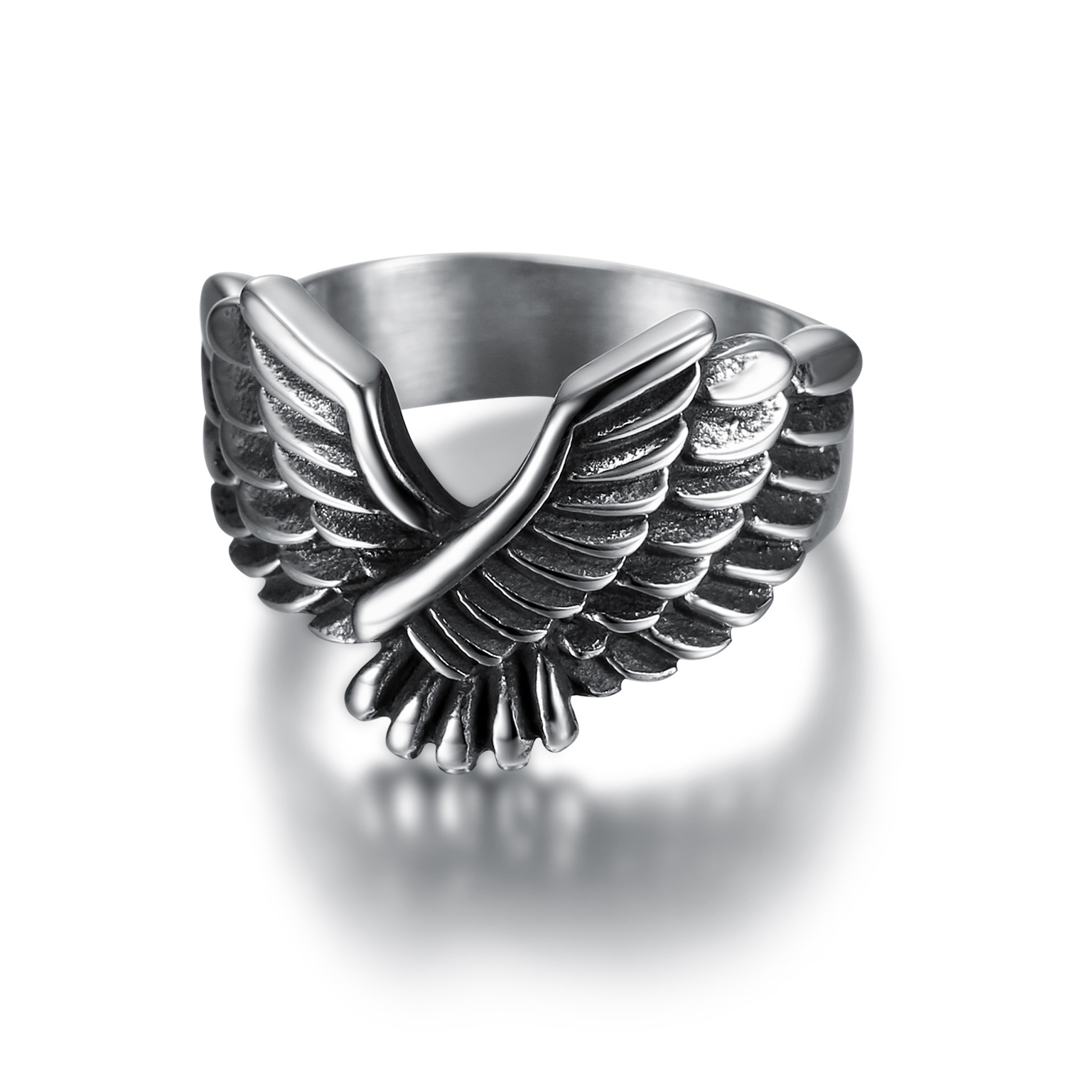 Retro Eagle Stainless Steel Men's Rings display picture 1